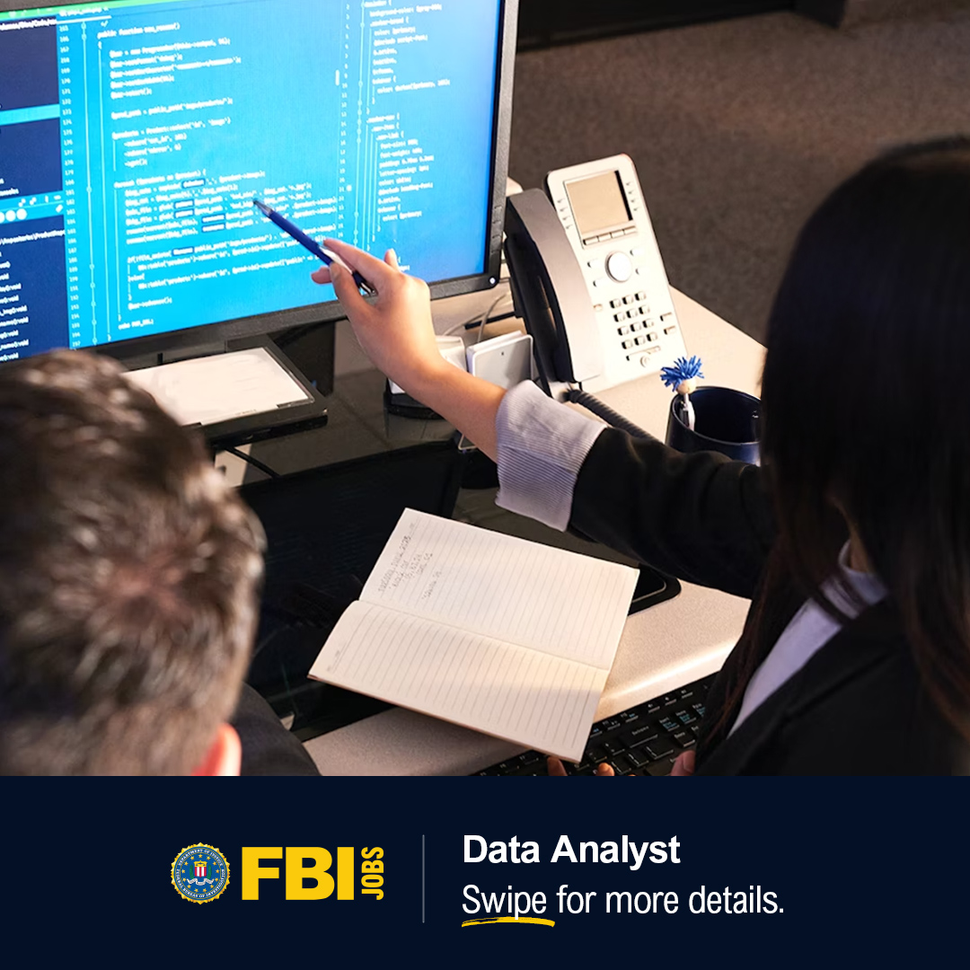 FBIJobs's tweet image. #FBI Data Analysts turn information into insights — using #coding, #math, and #statistics to connect patterns and drive investigations. Forge your path and see how your skills can shape national security. Learn more today. #Data #Analyst #FBIJobs
fbijobs.gov/stem/mathemati…