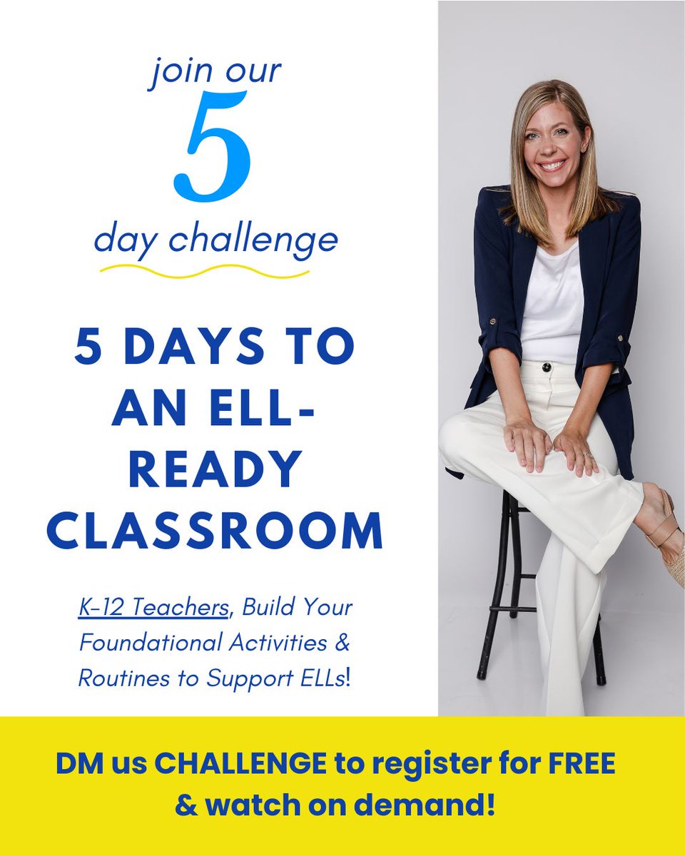 ⏳ Feeling behind trying to plan for ELLs?

Our FREE 5-Day Challenge helps you set up ESL routines + lesson plans that work for every language level.

Walk away with free resources + confidence for your newcomers and beyond. 🙌
DM CHALLENGE to join!

mll teacher education