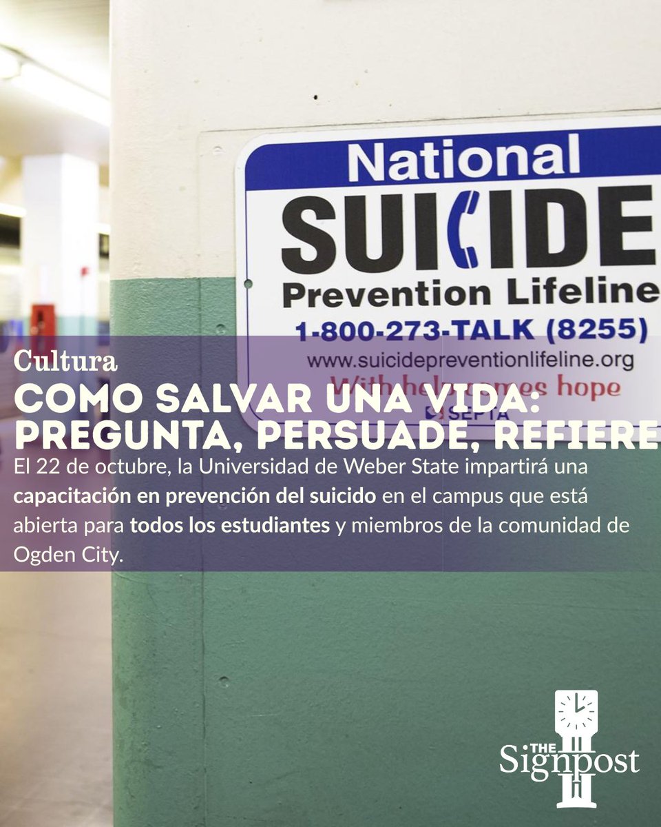 WSUSignpost's tweet image. ⬆️ Find more information on our website, link in our bio!

✍️: Hannah Richards | Culture Reporter, the Signpost
✍️: Ivanna Olachea Gonzalez | Translator, the Signpost
📸: Tribune News Service

#Suicideprevention #Ogden #Weberstate #Ogdennews #Community #Campuslife #Culture