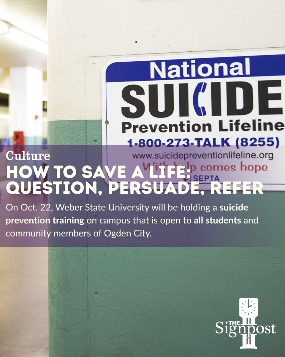 WSUSignpost's tweet image. ⬆️ Find more information on our website, link in our bio!

✍️: Hannah Richards | Culture Reporter, the Signpost
✍️: Ivanna Olachea Gonzalez | Translator, the Signpost
📸: Tribune News Service

#Suicideprevention #Ogden #Weberstate #Ogdennews #Community #Campuslife #Culture