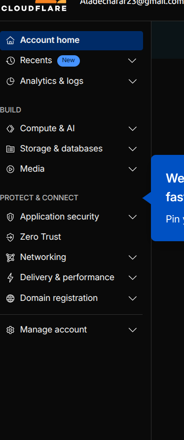 dev_alade's tweet image. some update on the cloudflare dashboard