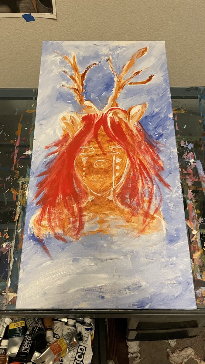 Ferchect's tweet photo. This is an art piece that I am working on. #firstamerican #art #artist #originalart #characterart #portrait #acrylicpainting #painting #workingon https://t.co/W8tixqIjPl
