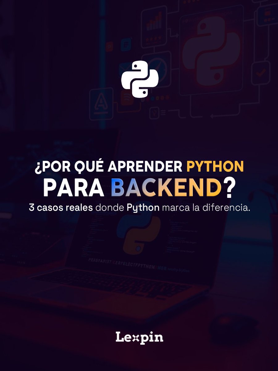 Lexpinonline's tweet image. Por qué aprender Python para backend:
Python no es solo sintaxis bonita — es rapidez para prototipos, potencia para datos y ML, y productividad para infraestructura. ¿Quieres el plan de 7 días? Comenta "Python". 🚀
#pythonprogramming #dev #lexpin #machinelearning