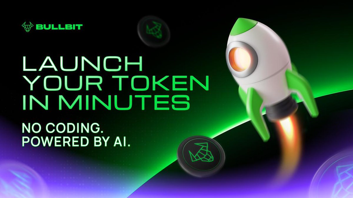 Create your token in 60 secs with Bullbit; no code needed.  

Use Form to enter your details manually, or choose AI to auto-generate name, supply, and features.  
Fast, smart, and beginner-friendly.  
So, what’s your pick; Form or AI?
Say it in the comment section
#bullbitai