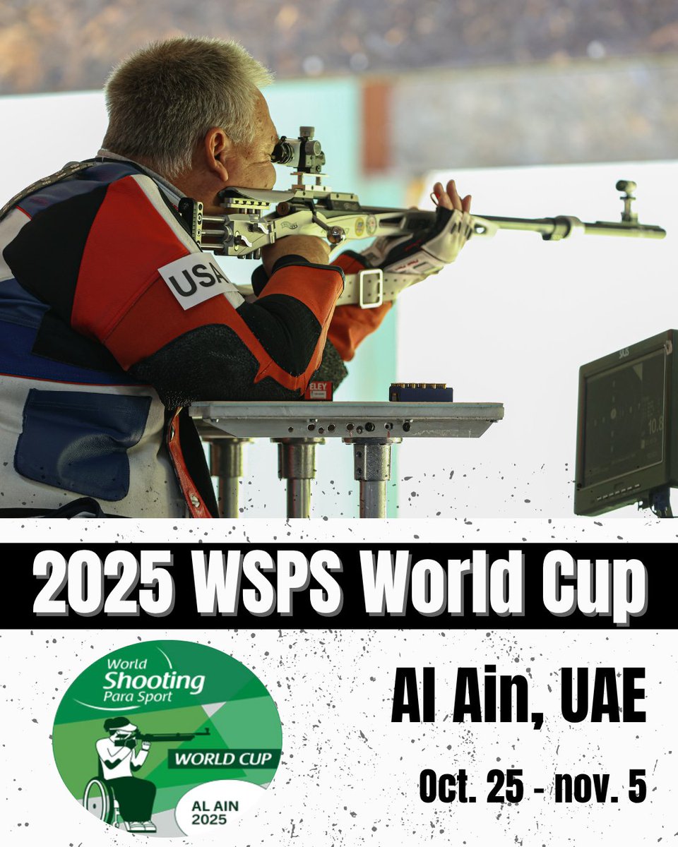 📅Mark your calendars!

The Paralympic team will be traveling to Al Ain, UAE to compete in the 2025 WSPS World Cup ✈🧳

#UAE #TeamUSA #worldtraveler