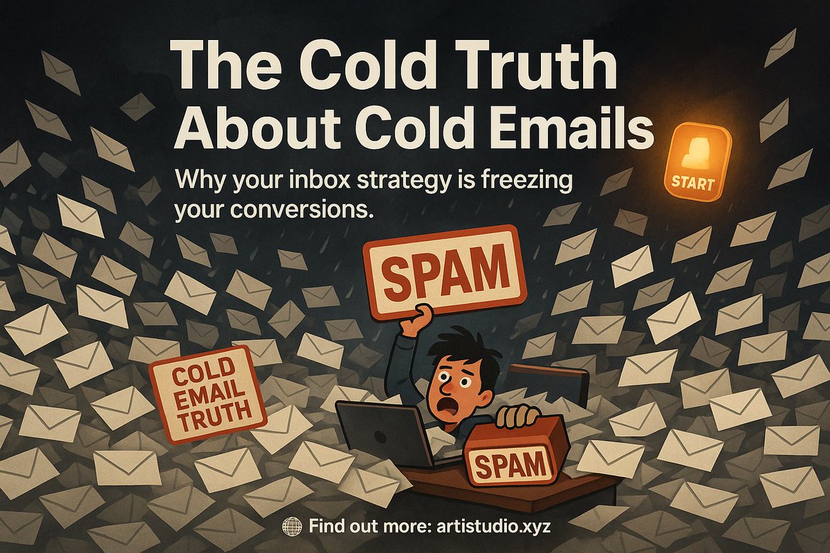 artistudioxyz's tweet image. 🧵 The Cold Truth About Cold Emails (and Why They’re Getting Colder Every Year) - 1️⃣

Everyone says “cold emailing is the best outreach strategy.”

Sure—if you enjoy rejection, spam folders, and your name being cursed by inbox filters. 💀

Cold emailing is the digital version of…