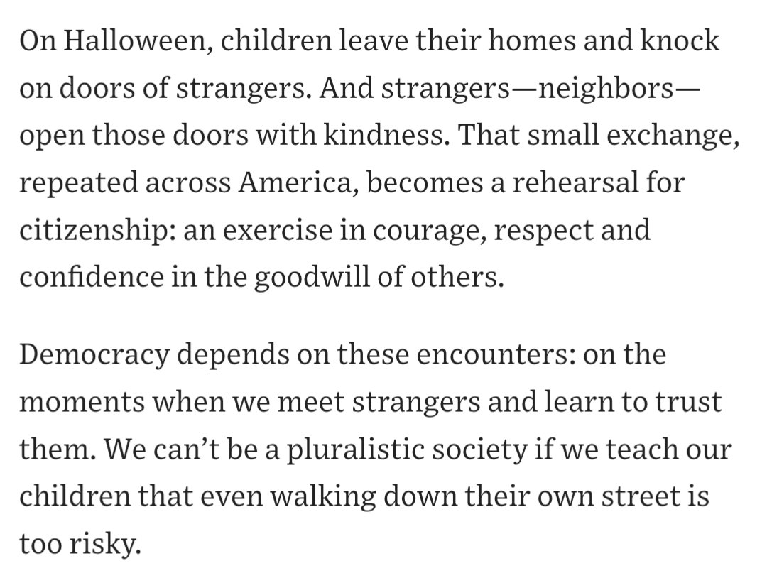 Jeremy 'adjusted for eggflation' Horpedahl 🥚 (@jmhorp) on Twitter photo Great op-ed by <a href="/racheldhumph/">Rachel D. Humphries</a> defending Halloween trick-or-treating:
wsj.com/opinion/hallow… Great op-ed by <a href="/racheldhumph/">Rachel D. Humphries</a> defending Halloween trick-or-treating:
wsj.com/opinion/hallow…