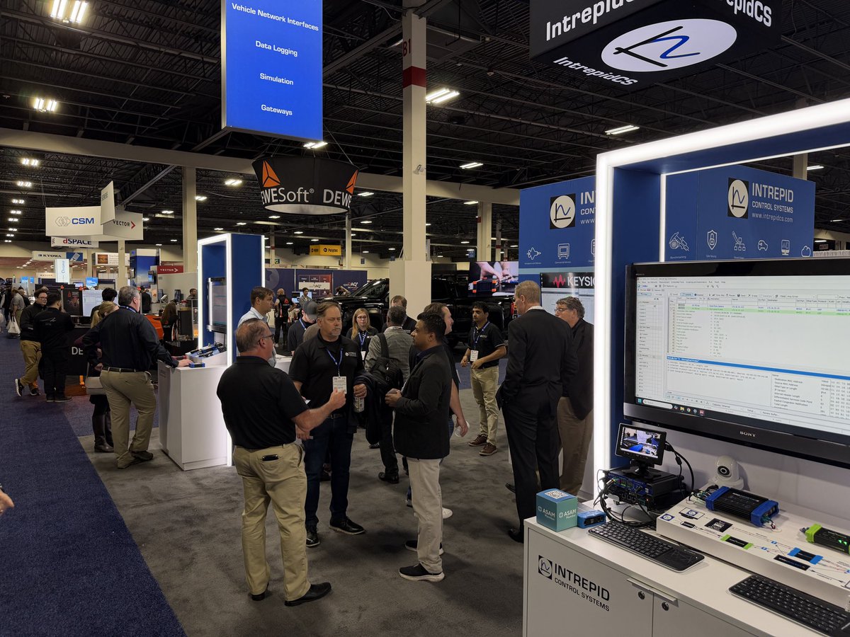 IntrepidControl's tweet image. At the #AutomotiveTestingExpo in Novi, Michigan! We are showcasing our testing tools for developing zonal architecture and software-defined vehicles. #SDV #DrivenByYourData