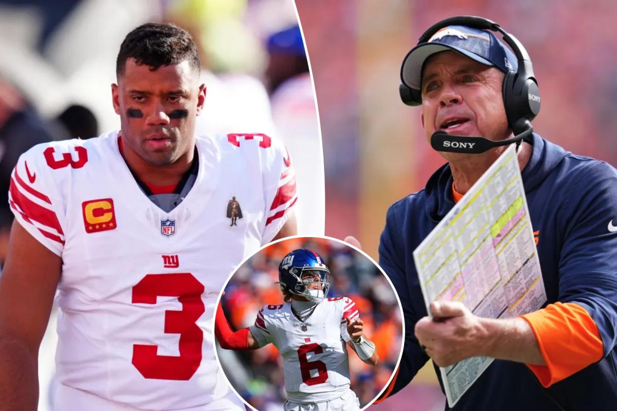 nypost's tweet image. Russell Wilson fires back at ‘classless’ Sean Payton over Giants QB dig: ‘Still bounty hunting’ trib.al/r1JAwPF