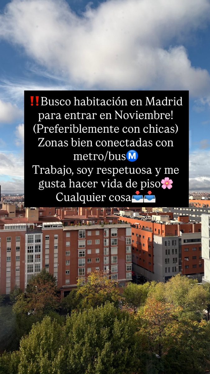 itsdella_cb's tweet image. 👉🏼Busco pisito en Madrid!! Presupuesto aprox 500-600€/hab. Twitter haz tu magia porfi y graciass🫶🏼 #pisomadrid #Madrid #piso #pisosMadrid #compartir