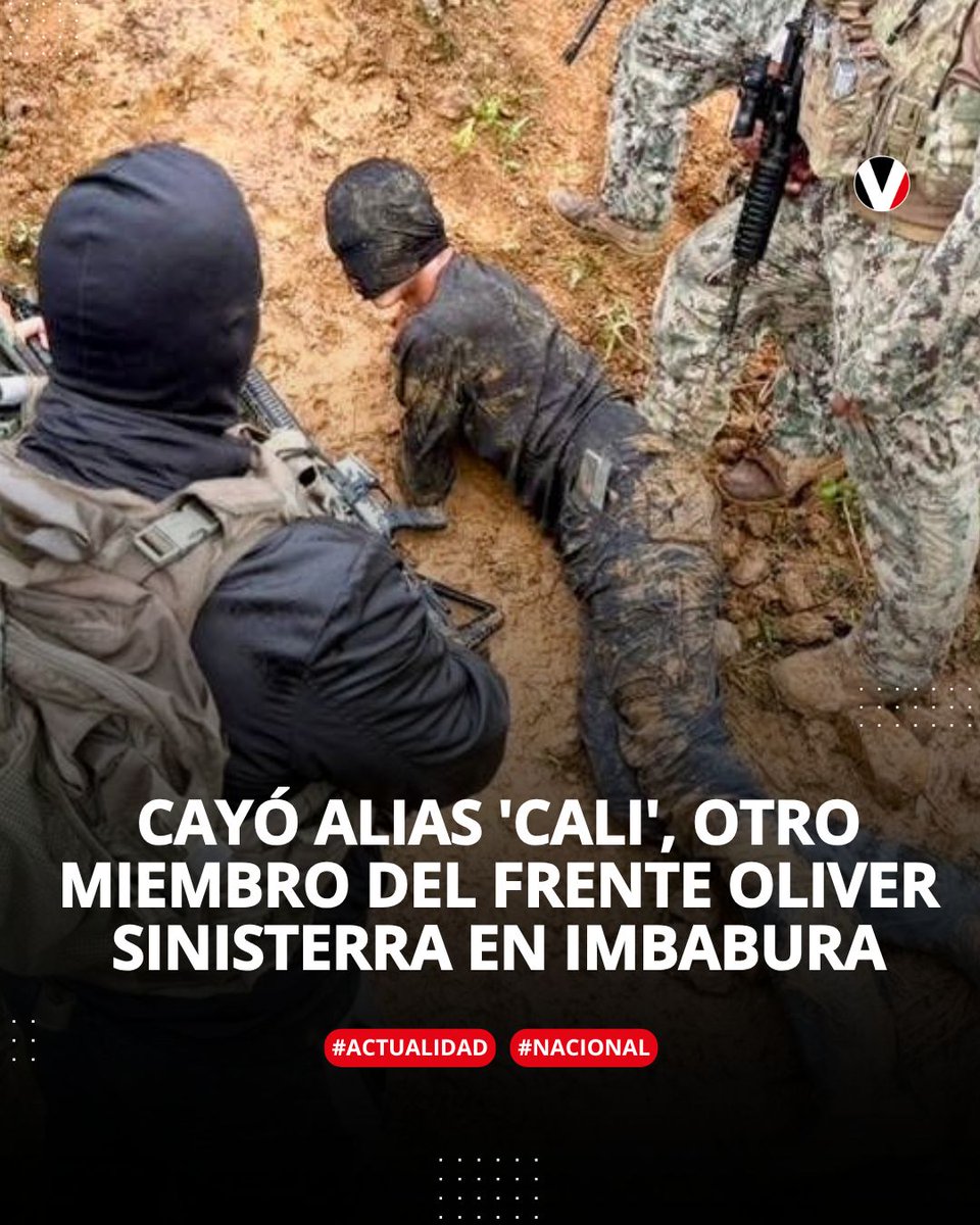 🔴 El Ejército informó sobre la captura de alias 'Cali', miembro del Frente Oliver Sinisterra, en la parroquia Lita de #Imbabura. Dirigía una escuadra de hombres que controlaban una mina ▶️ v.vistazo.com/42OSfDw
