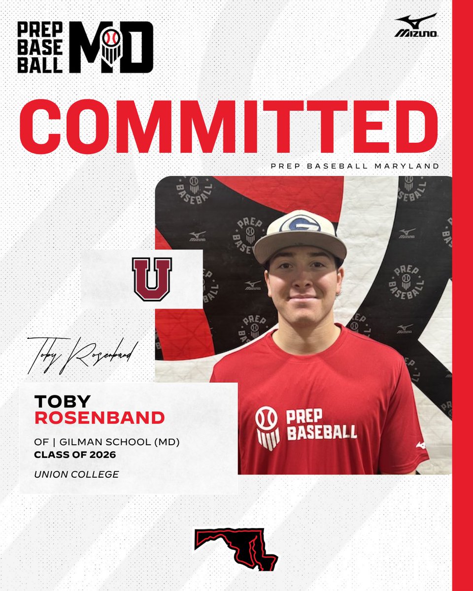 🚨 Commitment Watch 🚨

'26 OF Toby Rosenband (<a href="/GilmanBaseball/">Gilman Baseball</a>) has announced his commitment to Union.

Rosenband is the 88th-ranked player (#20 OF) in the MD/DE '26 class.

Full Profile ➡️ loom.ly/l0AsOYE

#BeSeen @TobyBuck821