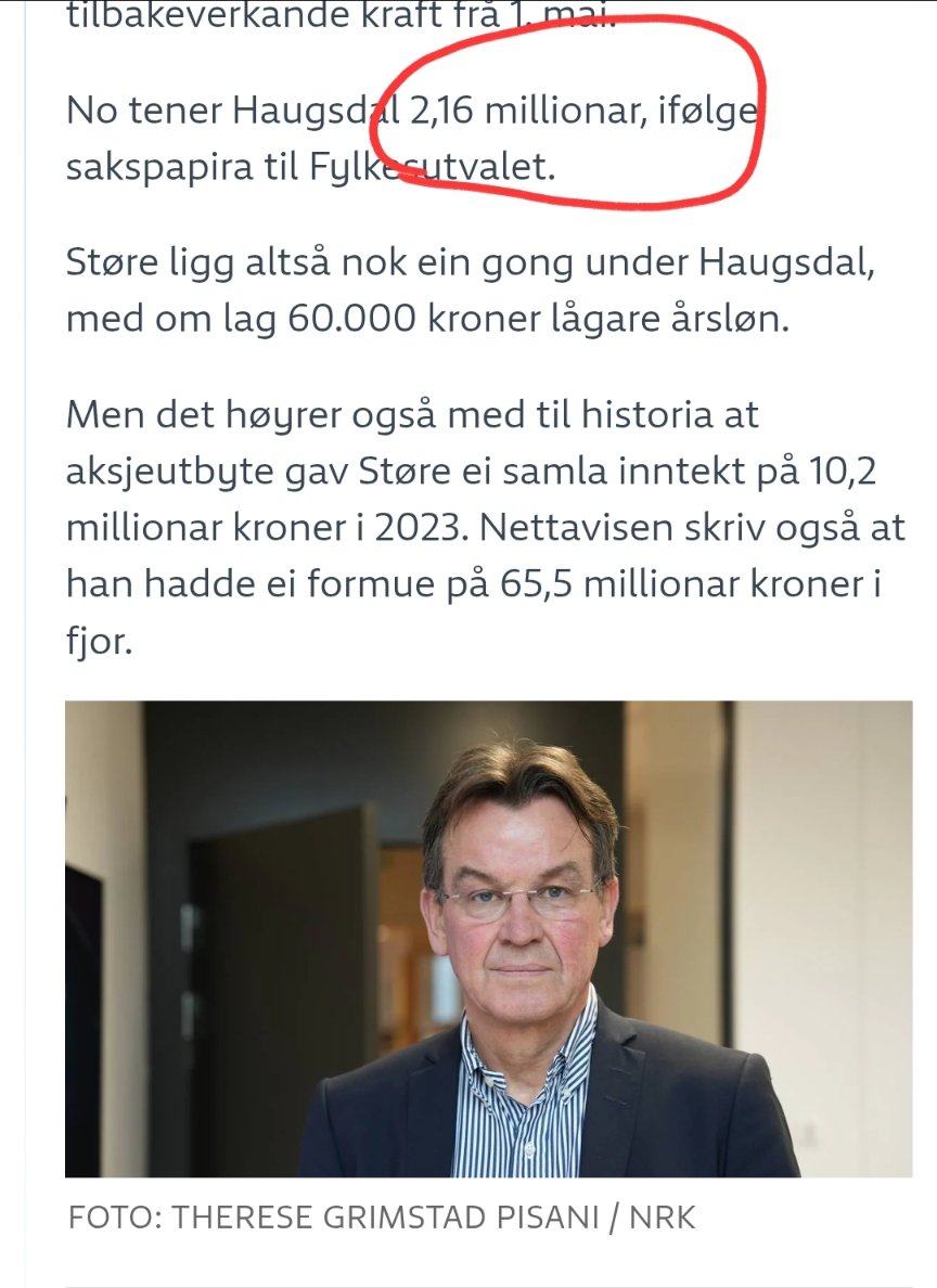 Dette irriterer meg. Fylkesdirektør  Vestland mener bybane og buss billetter bør økes. Samtidig som at han har en årslønn på over 2 millioner kroner. Hva er det som skjer i Norge hvor vi lar disse såkalte statlige direktører mega lønner samtidig som de legger ned eller overpriser