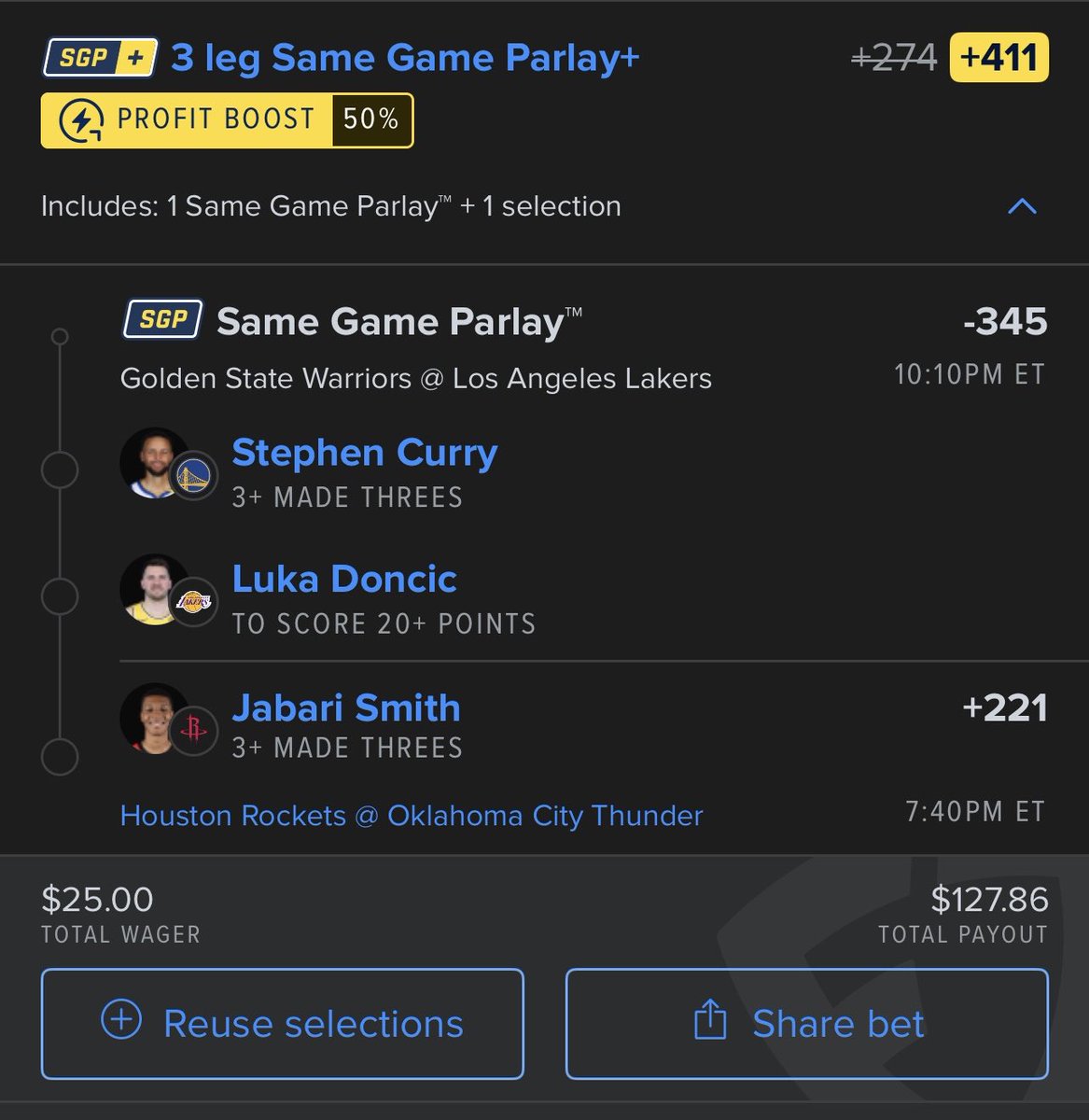 First day of NBA slip let’s cash
