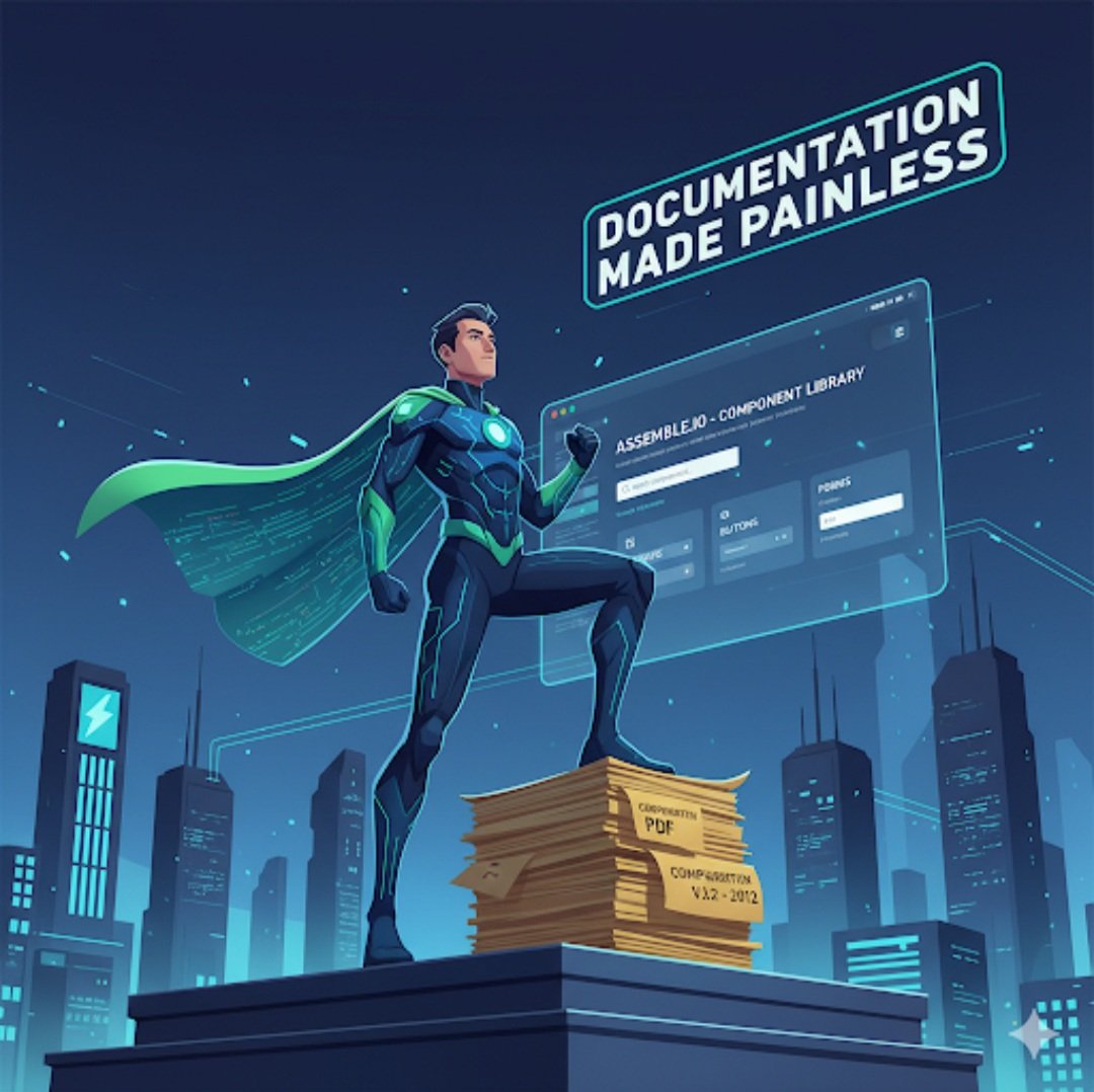 dash_web4's tweet image. Hey, My component library&apos;s documentation was a messy PDF from 2012. I migrated it to Assemble.io and now it’s sleek, searchable, and mobile-friendly. My team actually reads the docs now! I&apos;m officially a hero (but still get zero praise for merging my own PRs).