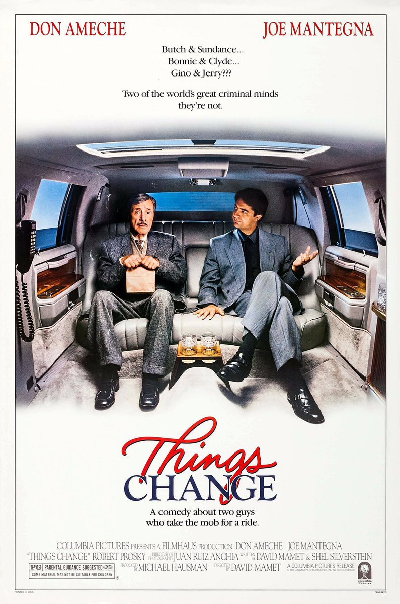 FilmNewsNos's tweet photo. 🎬MOVIE HISTORY: 37 years ago today, October 21, 1988, the movie ‘Things Change’ opened in theaters!

#DonAmeche @JoeMantegna #RobertProsky #RickyJay #MikeNussbaum #JJJohnston @WilliamHMacy #FelicityHuffman #DavidMamet https://t.co/IcRxSG3fVd