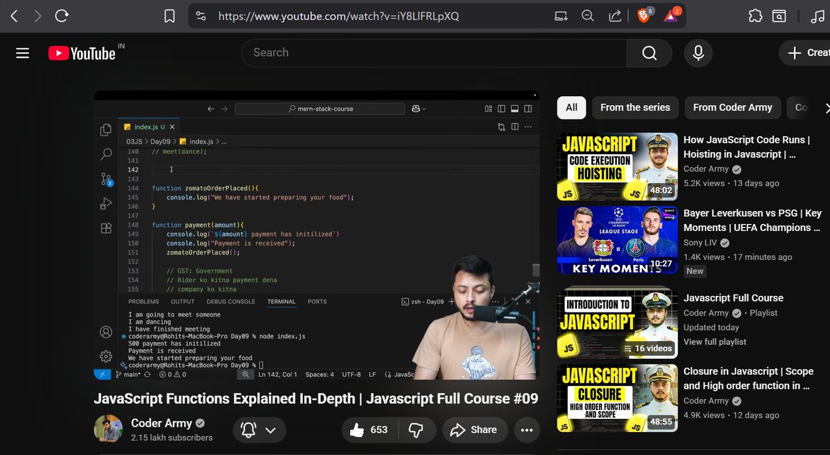 Sagar18001's tweet image. Day 23 of #MERN Stack
Learned about Functions in JavaScript — the core of everything!
Explored function types (declaration, expression, arrow), how rest packs data &amp;amp; spread unpacks it, plus how callbacks actually work (that zomato &amp;amp; Blinkit analogy 🔥)
@rohit_negi9 
 #JavaScript