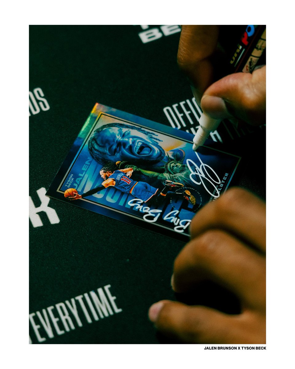 1 sleep until drop day 👀 

Jalen Brunson x Tyson Beck Official Trading Cards drop Wednesday 4PM ET (NY) via early access. 

Register here: shop.tysonbeck.com
