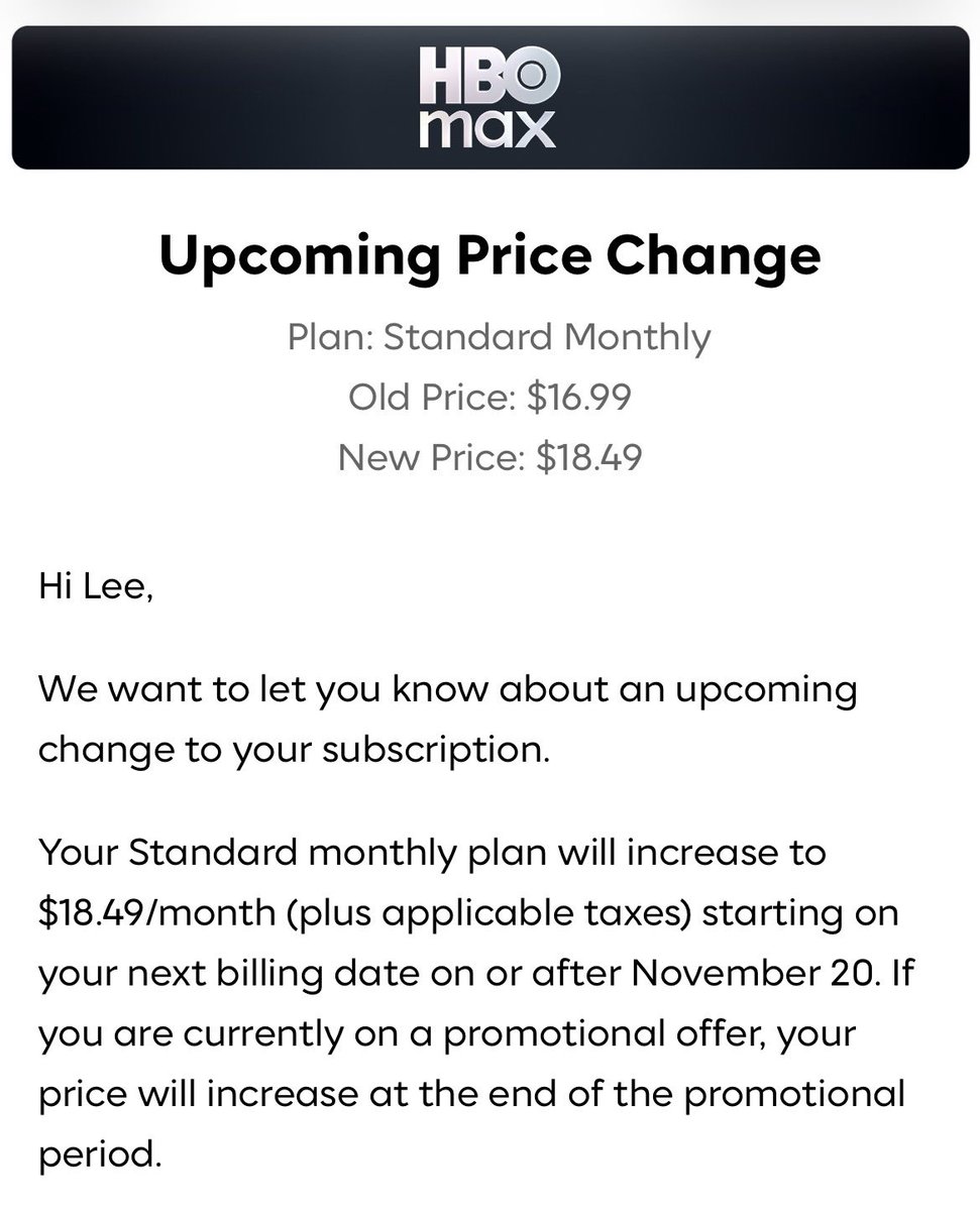 Welp, HBO Max is increasing its subscription price, following recent price increases by Apple TV, Netflix, and Disney+.

It’s a small pack and they move together. Drip, drip, drip.