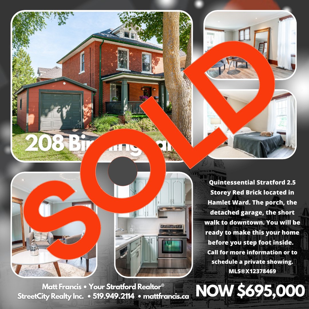 MattFrancisSC's tweet image. SOLD!  208 Birmingham St. Stratford

#YourStratfordRealtor #StratfordRealEstate #StratfordON #StreetCityStratford #REALTOR #SOLD