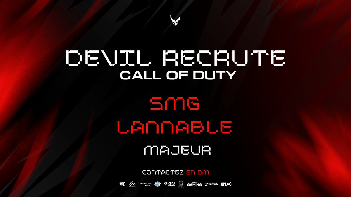📢[𝗥𝗘𝗖𝗥𝗨𝗧𝗘𝗠𝗘𝗡𝗧]

Nous recrutons un joueur pour la nouvelle saison bo7

Les critères suivants :
- Majeur
- Rôle : SMG
- Lannable
- Disponible sur le long terme
- Sérieux et investi dans son rôle
- Non toxique

Contactez en Dm <a href="/YujinCOD/">Yujìn</a> 

🟥⬜️⬛️ <a href="/Cherche_1Groupe/">Cherche 1 Groupe</a>
