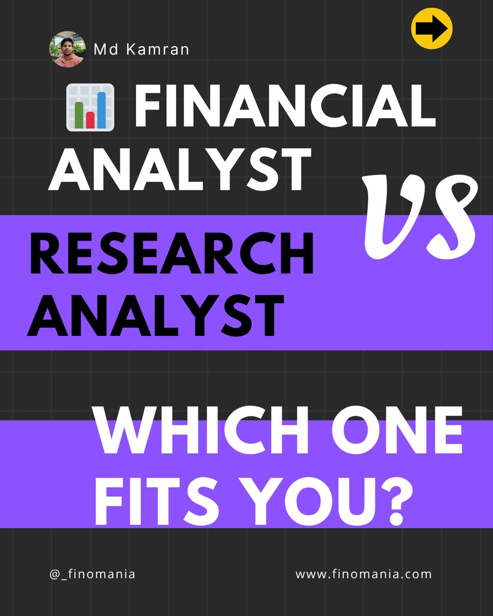 _FINOMANIA's tweet image. Financial Analyst vs Research Analyst

To know more visit our BLOG
shorturl.at/bIM76

Follow your curiosity, not the crowd.
Which 1 excites U more? Drop ur ans in the comments ⬇️

#FinanceCareers #FinancialAnalyst #ResearchAnalyst #FinanceStudents #CareerAdvice #StockMarket