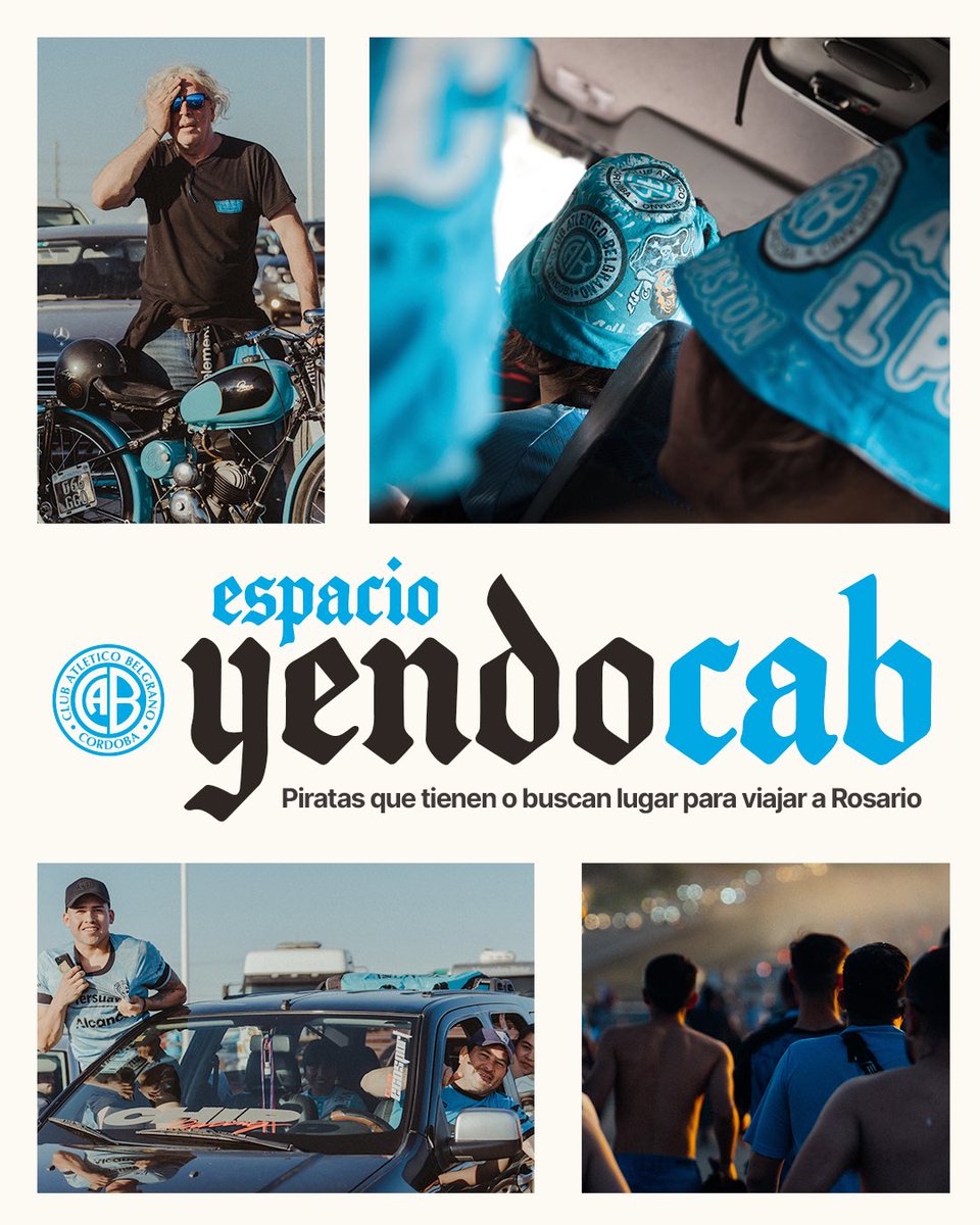 ESPACIO #YENDOCAB PARA COMPARTIR VIAJES 🚗🚌🚲🏍️

Comentá y contactate acá si tenés lugar para llevar Piratas a Rosario, o si todavía estás buscando cómo viajar. 

¡A copar una vez más! 🏴‍☠️