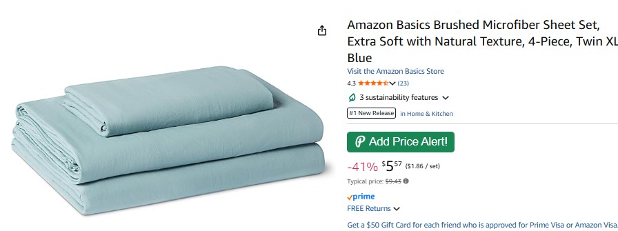D26585421D's tweet image. 41% OFF!

Amazon has the Amazon Basics Brushed Microfiber Sheet Set (Twin XL, Blue, 4-Piece) for just $5.57 
Extra soft, breathable &amp;amp; perfect for dorms or guest rooms!

amzn.to/3L1ufH9
ad

#AmazonDeals #HomeEssentials #AmazonBasics #BeddingDeals