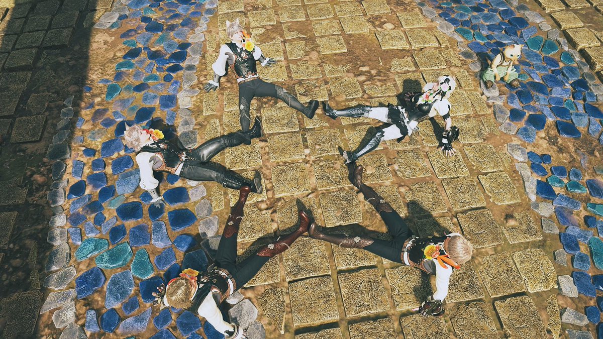 piepieso's tweet image. 昨日の燕の隊
5人揃ったので☆が作れました🥳
位置調整難しいw
ディータくん,ヴァイクさん,はやてさん,ルーシェさんありがとうございました！✨
#燕の隊