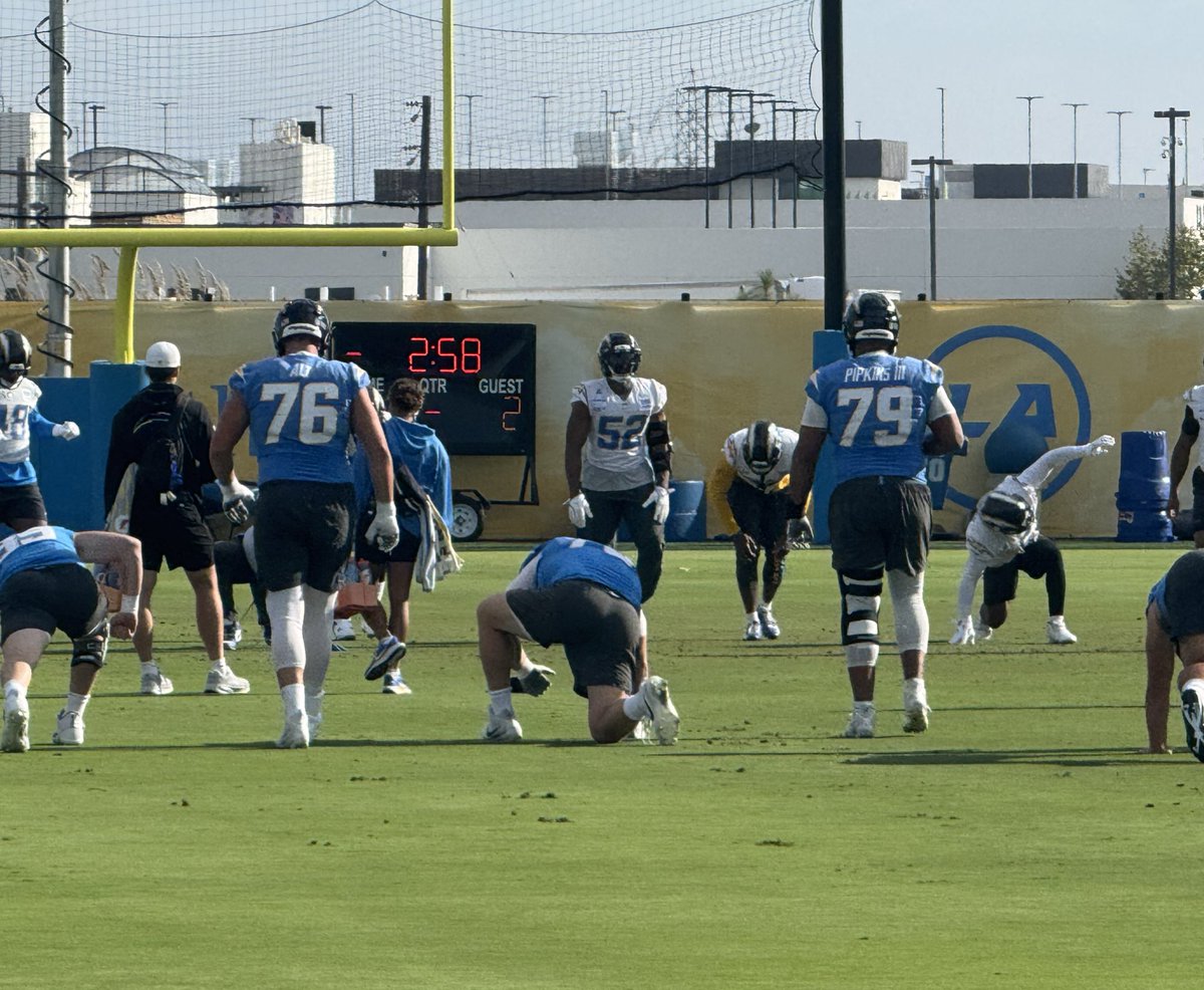 Joe Alt and Trey Pipkins both on the practice field today. 