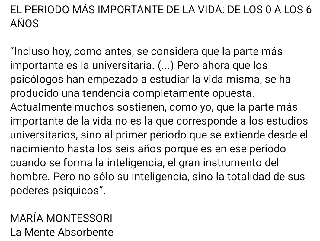 _crisstyy's tweet photo. #MariaMontessori #Bambini #pedagogia #educacion #aprender #enseñar #vocacion #nem #posgrado https://t.co/aySYAukYqz