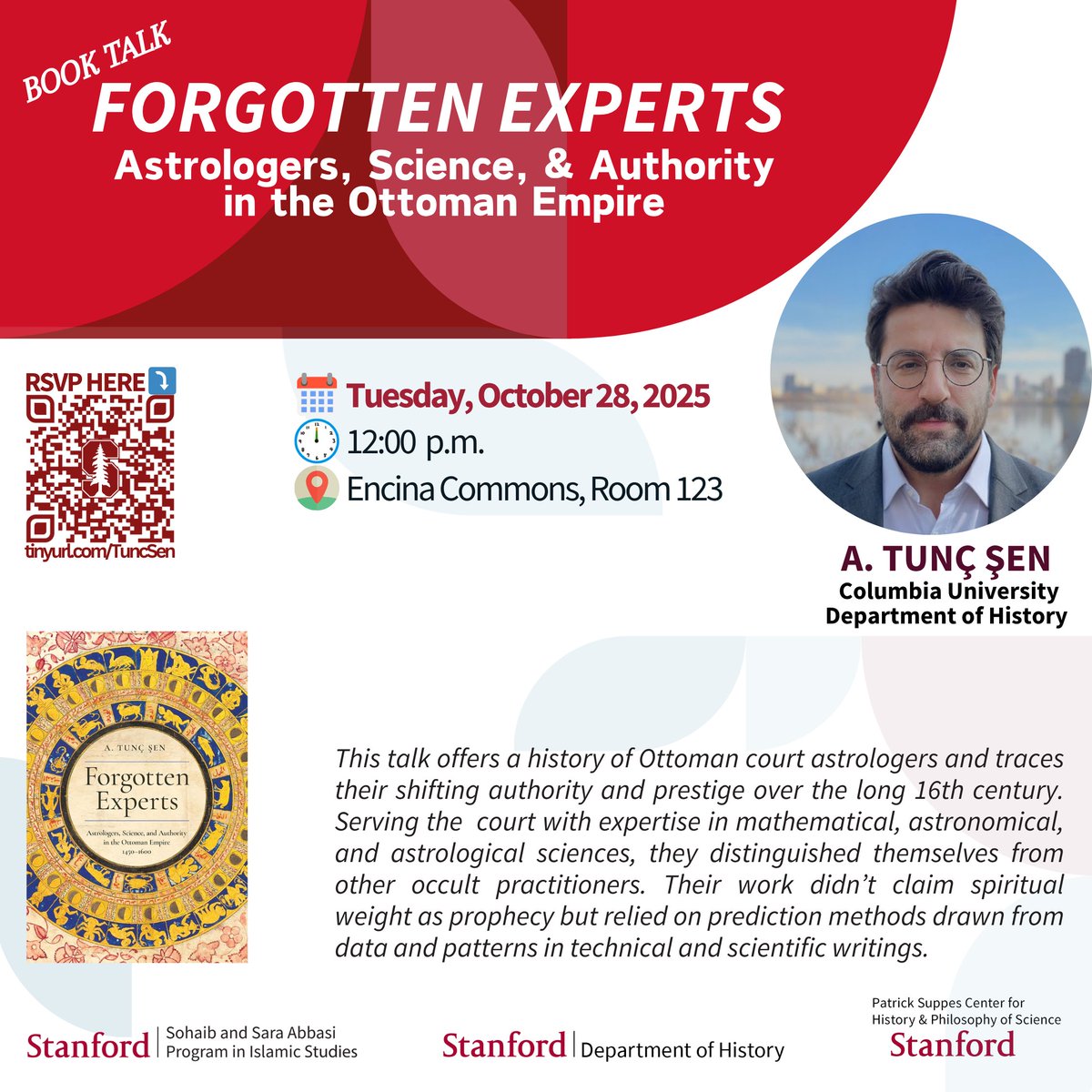 🔭🌖🪐 𝗙𝗼𝗿𝗴𝗼𝘁𝘁𝗲𝗻 𝗘𝘅𝗽𝗲𝗿𝘁𝘀: 𝗔𝘀𝘁𝗿𝗼𝗹𝗼𝗴𝗲𝗿𝘀, 𝗦𝗰𝗶𝗲𝗻𝗰𝗲, &amp; 𝗔𝘂𝘁𝗵𝗼𝗿𝗶𝘁𝘆 𝗶𝗻 𝘁𝗵𝗲 𝗢𝘁𝘁𝗼𝗺𝗮𝗻 𝗘𝗺𝗽𝗶𝗿𝗲 | 𝗕𝗼𝗼𝗸 𝗧𝗮𝗹𝗸 𝘄𝗶𝘁𝗵 𝗔. 𝗧𝘂𝗻𝗰 𝗦𝗲𝗻

🗓️  Tuesday, Oct. 28, 2025
⏰  12:00 - 1:30 PM
🏫  Encina Commons 123
615 Crothers Way,