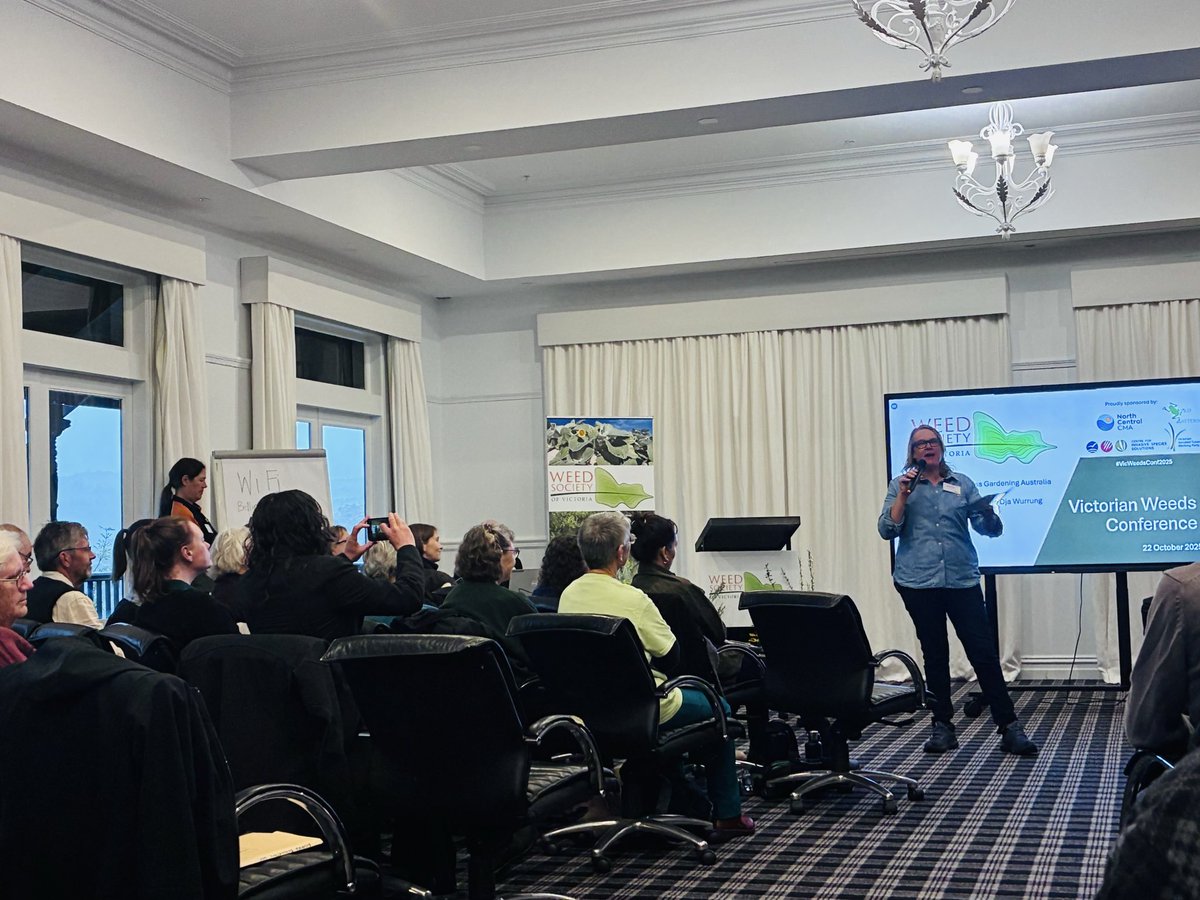 And we’re off !!! Great turnout of #weeds community for The Weed Society of Victoria (<a href="/society_weed/">Weed Society of Victoria</a>) #Conference 2025 in Hepburn Springs. Great to represent La Trobe University (<a href="/latrobe/">La Trobe University</a>) and meet so many people working on #weed_management in various capacities.