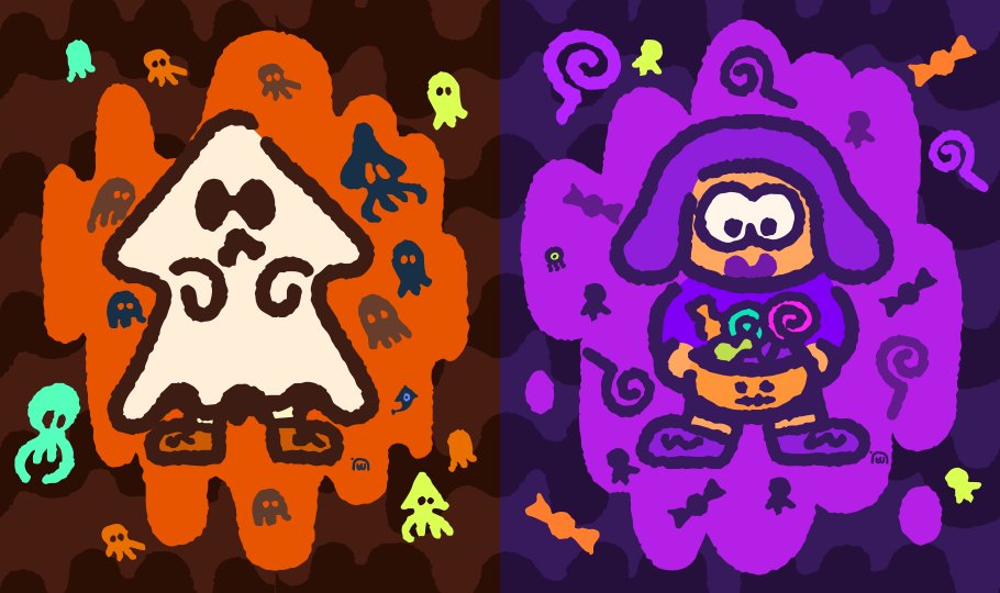 inkopolisbot's tweet image. Splatfest: Trick vs Treat