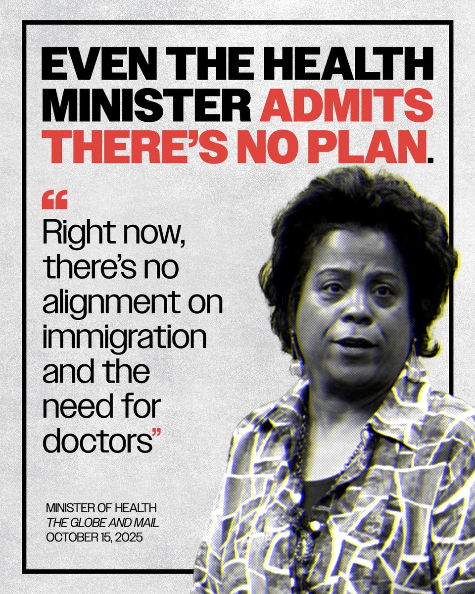 BREAKING

Carney's Health Minister admits the Liberals DO NOT track the impact of immigration on Canada's healthcare system.

The Immigration Minister is setting record immigration levels, while the Health Minister ignores the 6.5 million Canadians without a family doctor.

Wow.