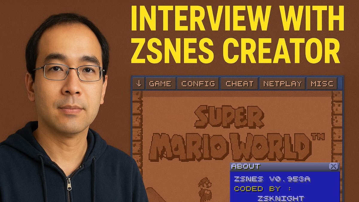 TheRealZophar's tweet image. Complete! The ZSNES creator interview runs > 90 minutes & is full of some very interesting conversation, including how to pronounce ZSNES, the idea behind the snow, the lead programmer's favorite video games of all time, and so much more! Wednesday, 10.22.25, 8:00PM Eastern. 👇