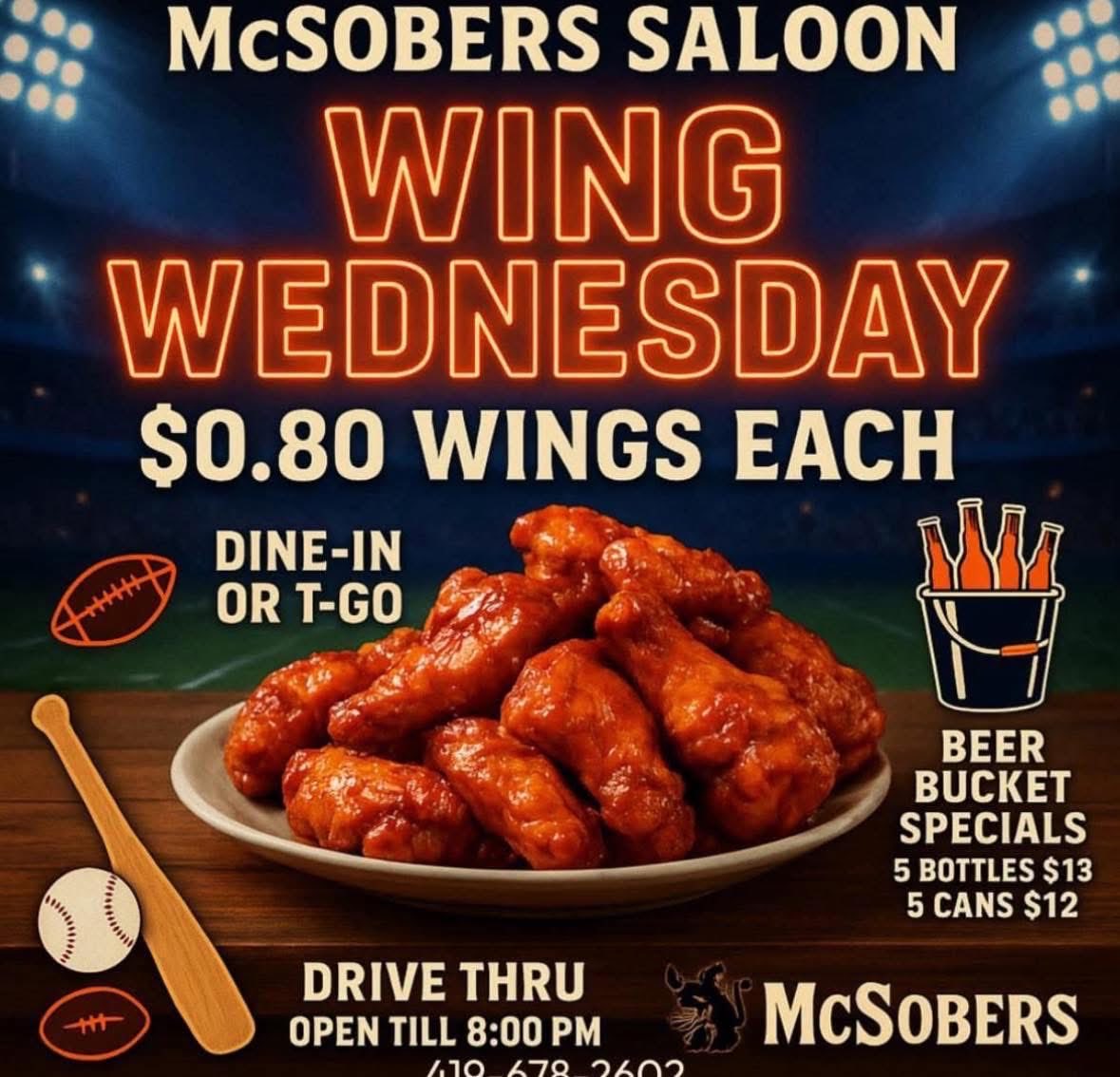 Mcsober's Wing Sauces

Mcsober's Signature
Hot
BBQ
Hot BBQ
Garlic Parm
Hot Garlic Parm 
Sweet &amp; Tangy
Sweet Chili 
Jamaican Jerk 
Teriyaki 

Step outside your box and try some of our wide range of amazing Wing Sauces. 

Not to mention our legendary homemade Ranch And Blue Cheese.