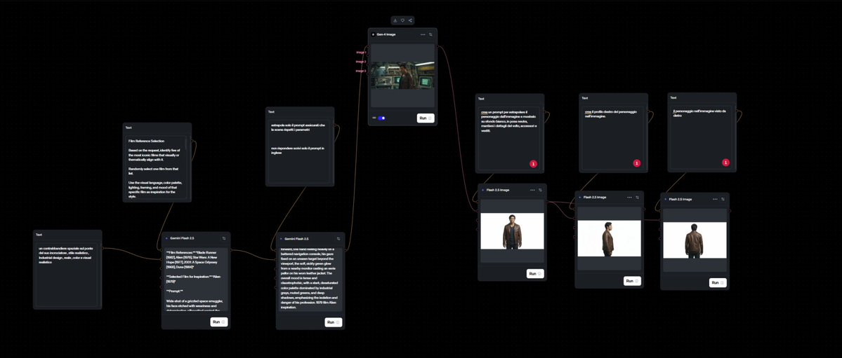 DantemanueleS's tweet image. Who needs a prompt enhancer cinematographically fine-tuned, with a built-in character sheet generator?
I basically built one that thinks like a film director on caffeine. 
I kinda made it in @runwayml Workflows