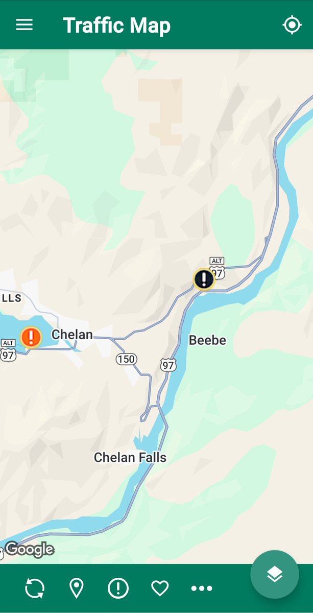 WSDOT_East's tweet image. With US 97 closed north of Beebe Bridge, expect additional traffic on US 97A and SR 150 near Chelan. Please be patient.
