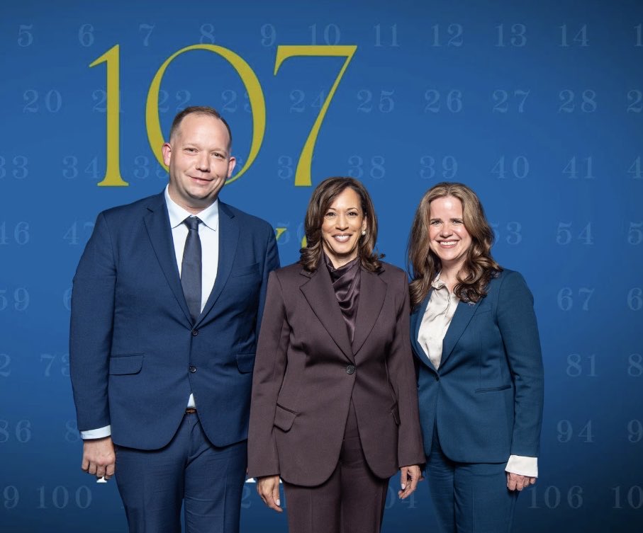 joshcolemanal's tweet photo. I had  a wonderful time seeing Vice President @KamalaHarris during her “107 Days” book tour stop at the Alabama Theatre in Birmingham. We had a great conversation about organizing, the work we’re doing with @Blueprintal , and how local Democratic parties can keep building community and power across our state.

What struck me most was her optimism, even in challenging times, she carries a belief that progress is possible when people stay engaged. It was good to laugh, reflect, and be reminded of why this work matters.

The energy and enthusiasm during both shows Friday night were electric. You could feel hope in that room and that’s something we all need a little more of right now. 💙