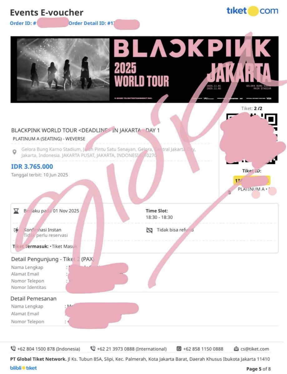 gioia_kr's tweet photo. ⚠️WTS 1 TIX BLACKPINK DAY 1⚠️
Platinum A - weverse presale

Qn nya lebih kecil daripada gensale yaa
Di tikom sudah sold day1 nya

Price DM aja ✨

Dibantu sampai jadi tiket fisik https://t.co/VeWQhdcrLr