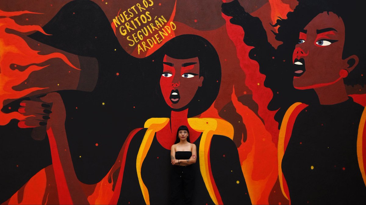 monttventura's tweet photo. Cuando empecé a pintar, hace cinco años, realicé este mural en la Facultad de Derecho de la UASLP.
Hoy, en esa misma Facultad, una estudiante fue víctima de agresión sexual y vulneración de derechos.
Es inaceptable, y que los gritos sigan ardiendo hasta que haya justicia. 🔥 https://t.co/BBHkLNohcp