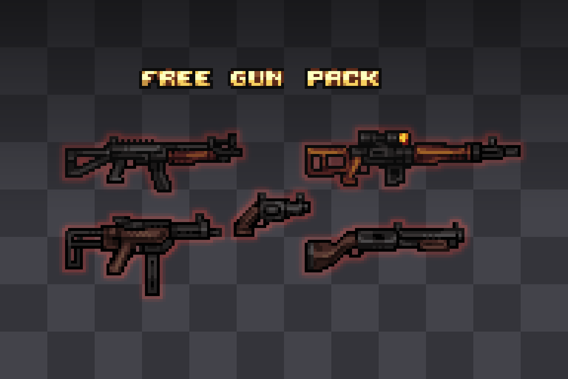 luke_1z's tweet image. Heyy🐈 I’ve just released a free gun pack with 5 ready-to-use weapons for your game projects!📦🔫
You can use them in both personal and commercial projects✅ .
Link:
luke1z.itch.io/free-gun-pack
#pixelart #guns #weapons #gamedev #indiegames #itchio #shooter #GameAssets