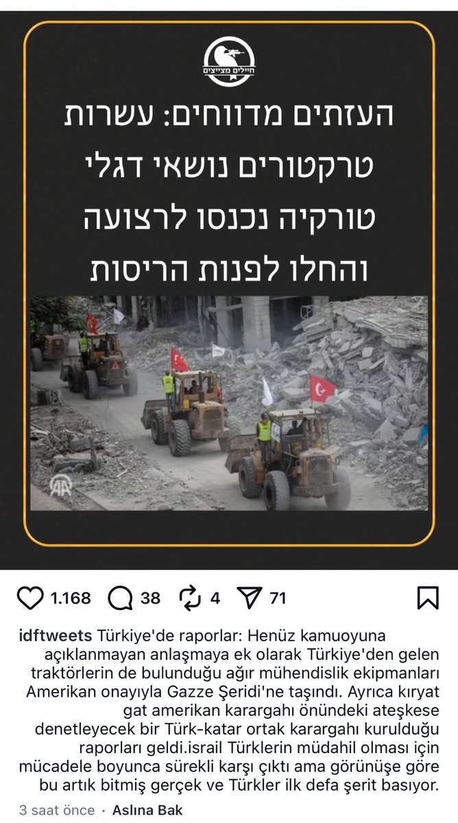 İsrail basını Türkiye’nin (İHH) Gazze’de enkaz kaldırma faaliyetlerine başlamasına baya bozulmuş.