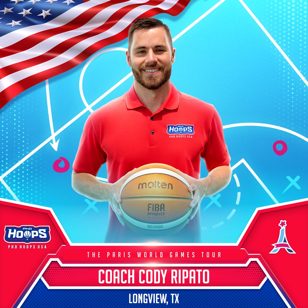 COACH CODY RIPATO has been tabbed to lead our U15 Boys Team at the 2026 Paris World Games! 🇺🇸🏀 #PhDHoopsUSA #GoForGold