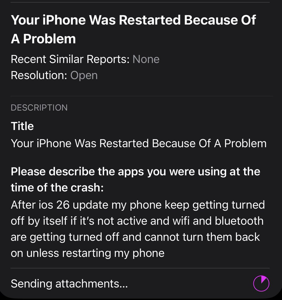 HediehRouhi's tweet image. I reported everything in Apple Feedback, even shared crash logs. Weeks passed, nothing changed. The new bug fix update didn’t help either. My phone is almost useless now.
@Apple please take responsibility. We trusted you.
#iPhone13ProMax #AppleSupport #AppleBug
