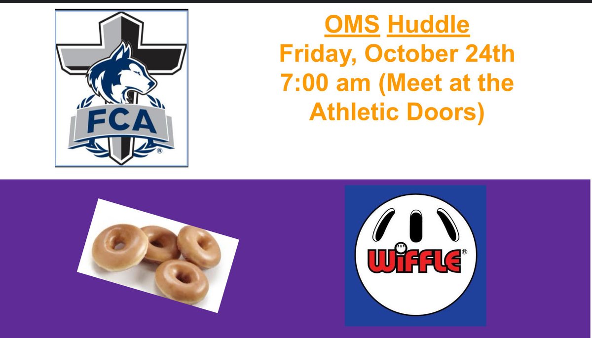 Huddle up <a href="/Owatonna_MS/">Owatonna Middle School</a> this Friday at 7am. Bible, ball and …donuts!