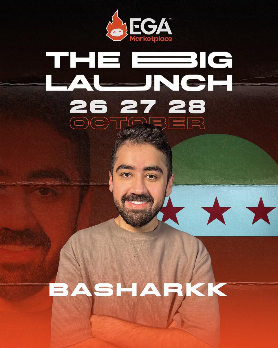 EGAMES_ARENA's tweet photo. 🔥 EGA Marketplace ما تحلى إلا بحضوركم في الافتتاح! 🔥
ويزيدها حلاوة نجم الألعاب الأشهر في الإمارات والعالم العربي بشار كيّال – 🇸🇾 @basharkk 🎮
نجم اليوتيوب والتيك توك، حيكون معنا في الحدث الأضخم لهذا العام!

🎁 هدايا ومفاجآت كثيرة بانتظاركم!
📅 كونوا معنا أيام 26، 27 و28 أكتوبر https://t.co/JDsfVWfneC