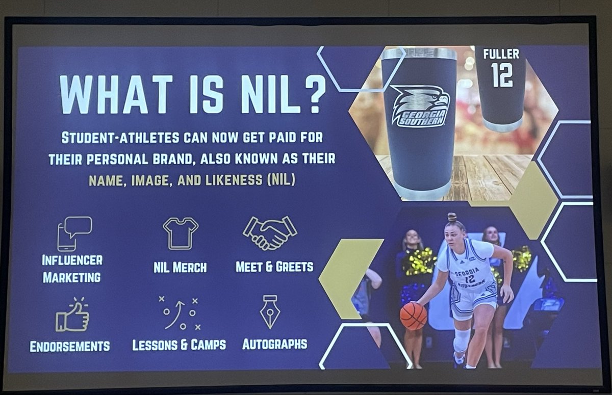 GSAthleticsAPEX's tweet image. Let’s go! 

Next APEX session under way. 

ABM 
Athlete Brand Management 

Student- athletes learning how to brand themselves for internships, job search, and potential NIL opportunities!

Special thanks to Amy Hughes for presenting! #leadership