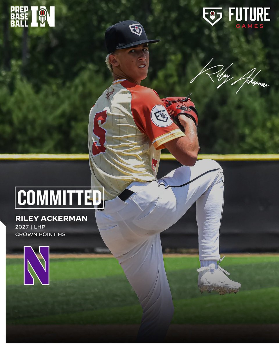 Prep Baseball Indiana (@prepbaseballin) on Twitter photo โ27 LHP Riley Ackerman (Crown Point HS) commits to Northwestern #GoCats๐ผ
Commit No. 14 from Team Indianaโs #PBFG25 squad.
๐คPROFILE: loom.ly/daqPXxQ
<a href="/RileyAckerman23/">Riley Ackerman</a> || <a href="/cphsbaseball/">Crown Point Baseball</a> || <a href="/5stargreatlakes/">5 Star Great Lakes</a> || <a href="/NUCatsBaseball/">Northwestern Baseball</a> || <a href="/prepbaseball/">Prep Baseball</a> || <a href="/ShooterHunt/">Shooter Hunt</a> โ27 LHP Riley Ackerman (Crown Point HS) commits to Northwestern #GoCats๐ผ
Commit No. 14 from Team Indianaโs #PBFG25 squad.
๐คPROFILE: loom.ly/daqPXxQ
<a href="/RileyAckerman23/">Riley Ackerman</a> || <a href="/cphsbaseball/">Crown Point Baseball</a> || <a href="/5stargreatlakes/">5 Star Great Lakes</a> || <a href="/NUCatsBaseball/">Northwestern Baseball</a> || <a href="/prepbaseball/">Prep Baseball</a> || <a href="/ShooterHunt/">Shooter Hunt</a>